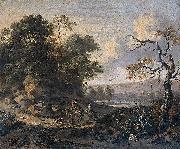 Landscape with donkey rider. Jan Wijnants